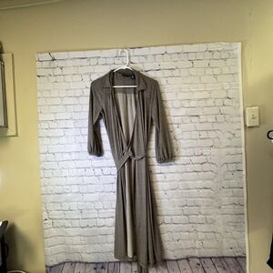 Apostrophe Belted‎ Robe Medium Stretch Taupe Brown Patter Soft Cool Summer Robe